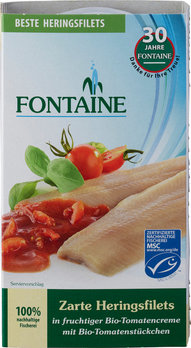 Fontaine Heringsfilets in Bio-Tomatencreme 200g